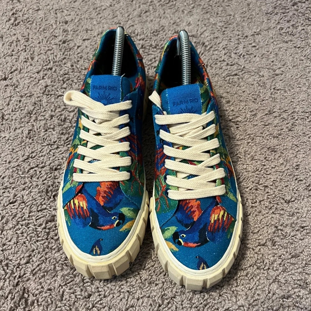 FARM Rio Blue and Orange Sneakers Vibrant Canvas Design